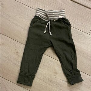 Cozy Kids Dark Green Joggers with Striped Waistband